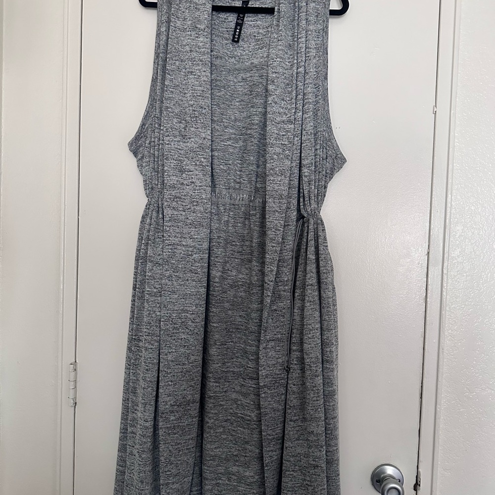 90 Degree By Reflex Gray Casual Sleeveless Duster